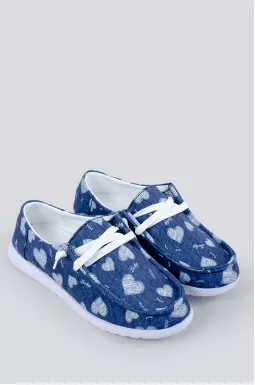 Мокасини в принт серце великих розмірів