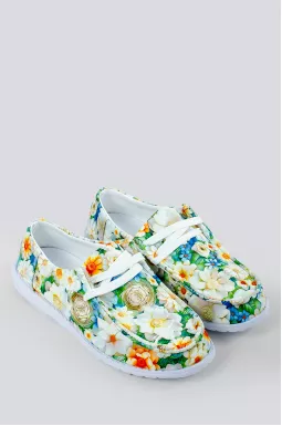 Мокасини в квітковий принт великих розмірів