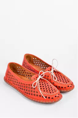 Мокасини червоні зі шнурівкою великих розмірів
