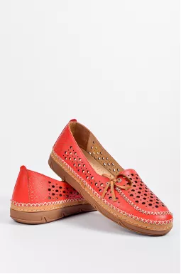 Мокасини червоні на широкі ніжки великих розмірів