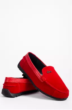 Мокасины красные на очень широкие ножки с косточкой, высокий подъем больших размеров