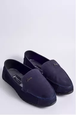 Мокасины темно-синего цвета на очень широкие ножки больших размеров
