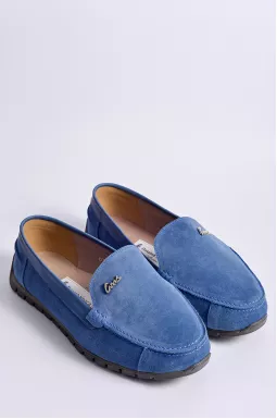 Мокасины голубые на очень широкие ножки больших размеров