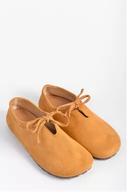 Мокасины из экозамши с декоративной завязкой больших размеров