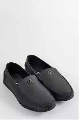 Элегантные черные мокасины из кожи больших размеров