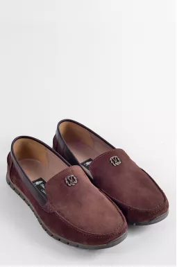 Темно-коричневые мокасины из замши больших размеров