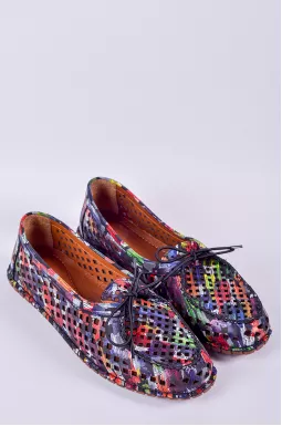 Мокасины с многоцветным перфорированным верхом больших размеров