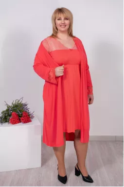  Нічна сорочка з мереживом супер батал