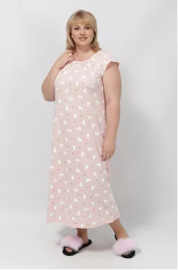 Ночная рубашка с принтом котики батал