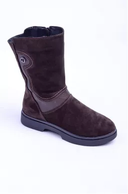 Замшевые зимние полусапоги больших размеров