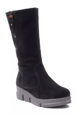 Замшевые полусапоги на широкую ногу больших размеров