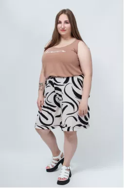 Шорти штапель в абстрактний візерунок супер батал