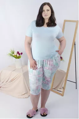 Пижама с капри батал