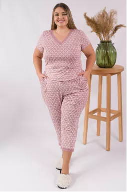 Мягкая пижама с брюками батал