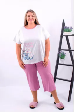 Пижама капри с рисунком