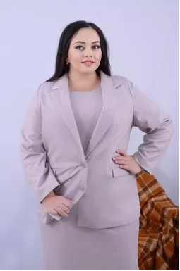 Кашемировый удлиненный пиджак батал