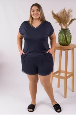  Мягкая пижама с шортами батал