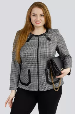 Стильный пиджак в клетку в разных цветах супер батал