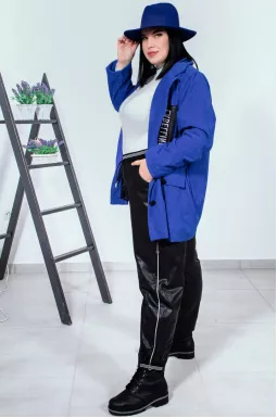 Вельветовий довгий піджак на ґудзиках  батал