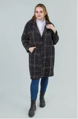 Піджак довгий із рогожки батал