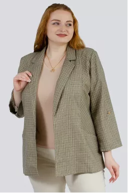 Стильний піджак в клітинку великих розмірів