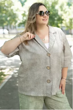 Піджак  кольору візон великих розмірів