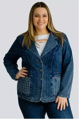 Джинсовый пиджак больших размеров