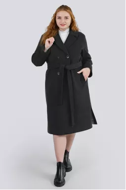 Пальто кашемір з поясом супер батал