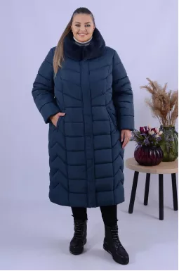 Пальто холлофайбер с мехом супер батал