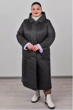 Пальто с декоративными элементами больших размеров