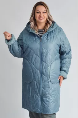 Пальто двустороннее в ментоловом цвете больших размеров