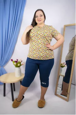 Пижама капри батал