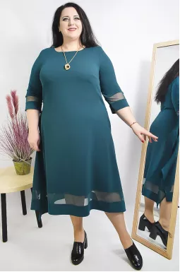 Платье полусветское с украшением супер батал