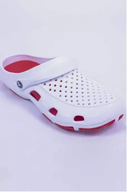 Кроксы резиновые белые с перфорацией больших размеров