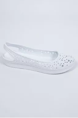 Босоножки резиновые с перфорфорацией однотонные