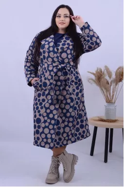 Плащ с принтом + пояс батал