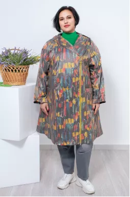 Плащ яркий в цветах супер батал