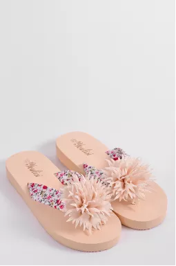 Вьетнамки с цветочными повязками и декоративным цветком больших размеров