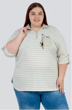 Поло в смужку великих розмірів