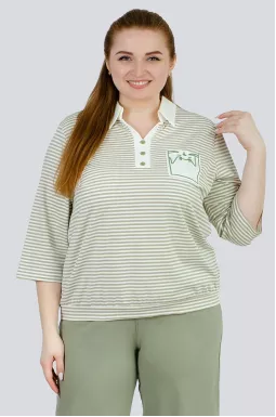 Смугасте поло з кишенею великих розмірів