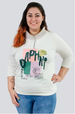 Поло з яскравим принтом великих розмірів