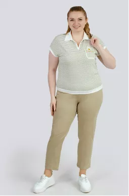 Полосатое поло больших размеров