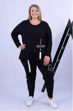 Теплый прогулочный костюм без молнии супер батал