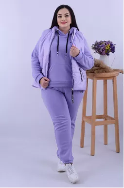 Теплый прогулочный костюм с жилетом батал