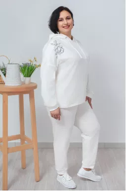 Прогулочный костюм с нежным цветочным принтом супер батал