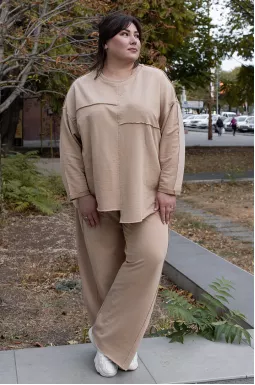 Однотонный прогулочный костюм супер батал