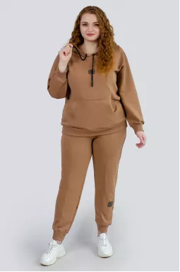 Прогулочный костюм худи и брюки супер батал