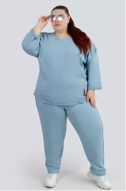 Стильный трикотажный прогулочный костюм больших размеров