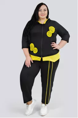 Стильный прогулочный костюм с принтом больших размеров