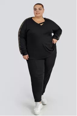 Прогулочный костюм в рубчик больших размеров